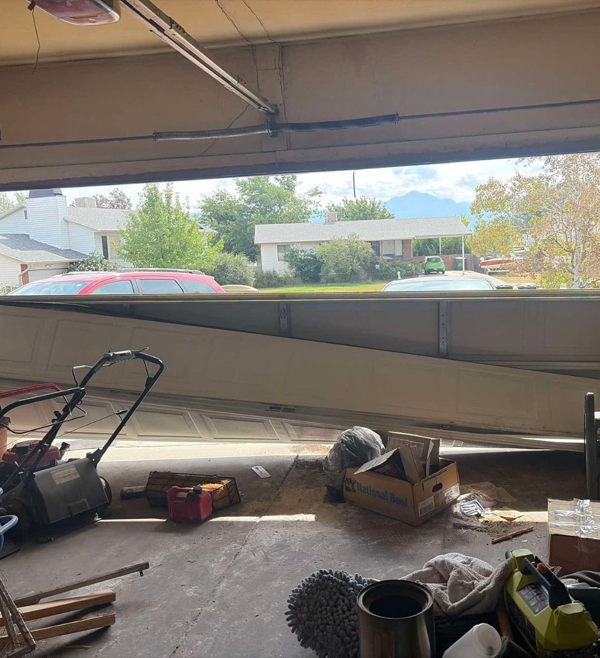 Gallery photos for Collapsed Garage Door Back on Track and Working Again: Image #2